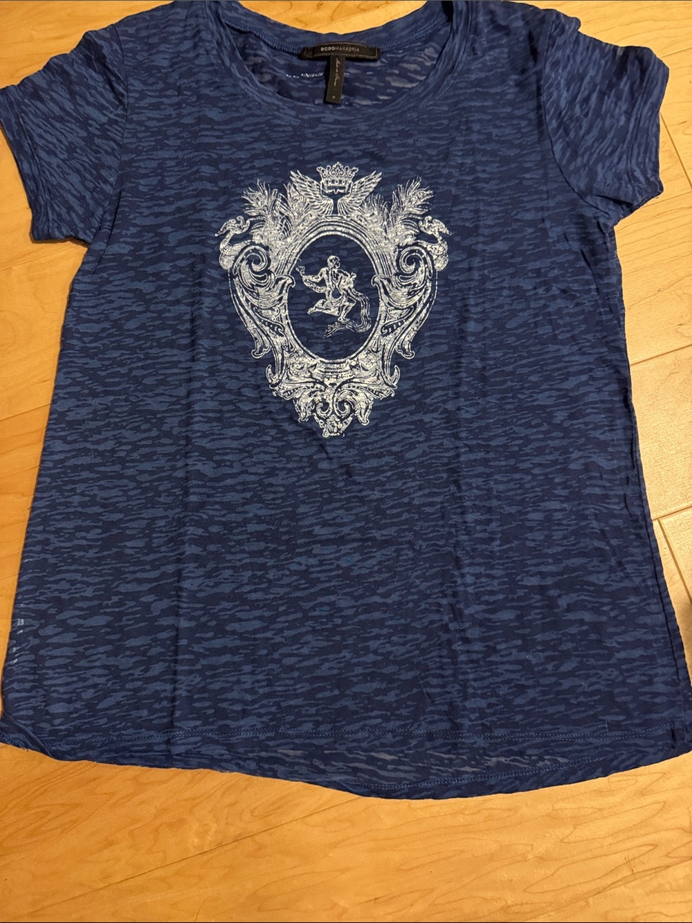BCBGMaxAzria Navy Blue Aquarius Graphic Tee